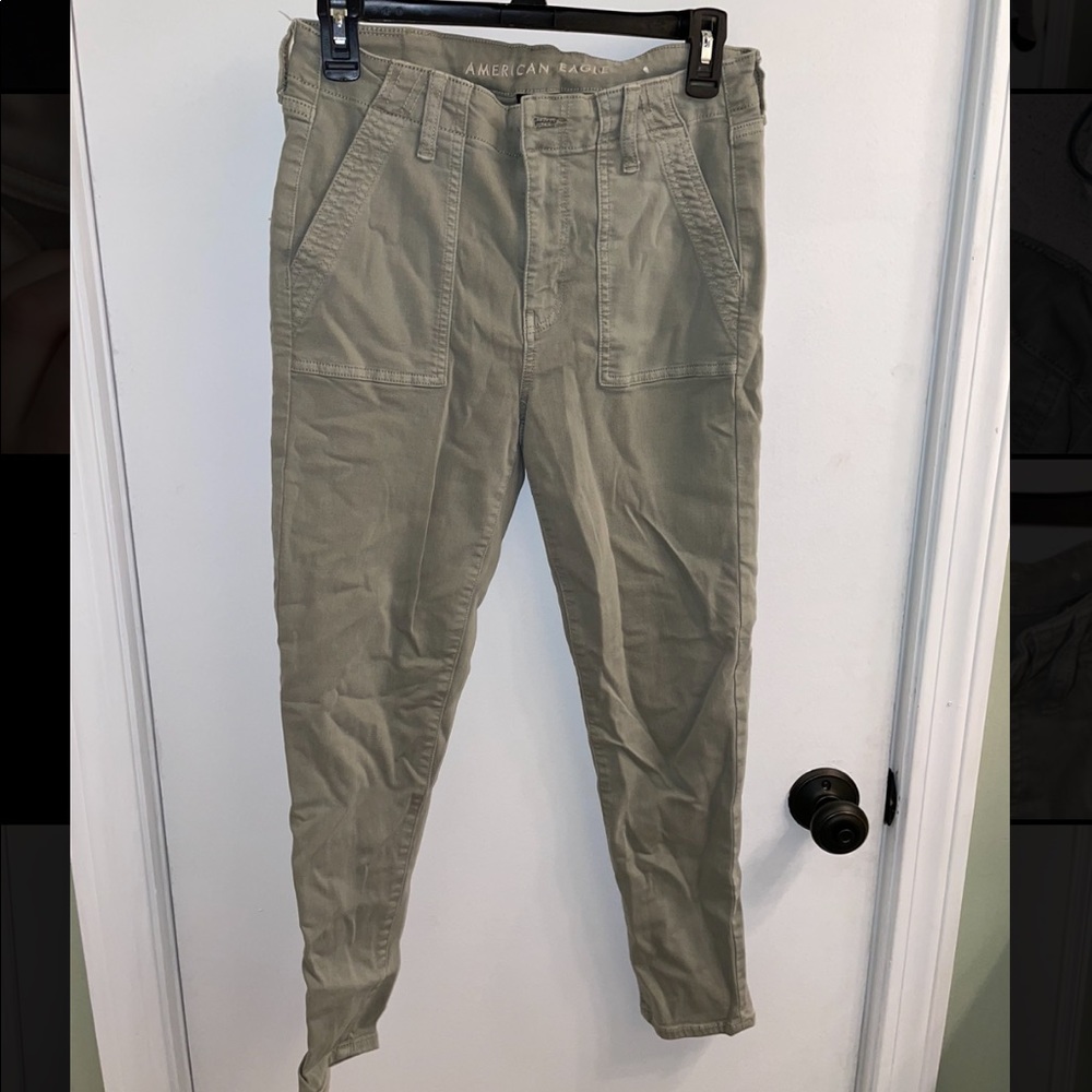 Olive green American Eagle High Rise Jeggings